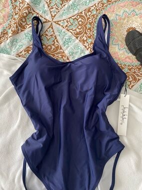 Nicole Miller Navy Blue One-Piece Swimsuit